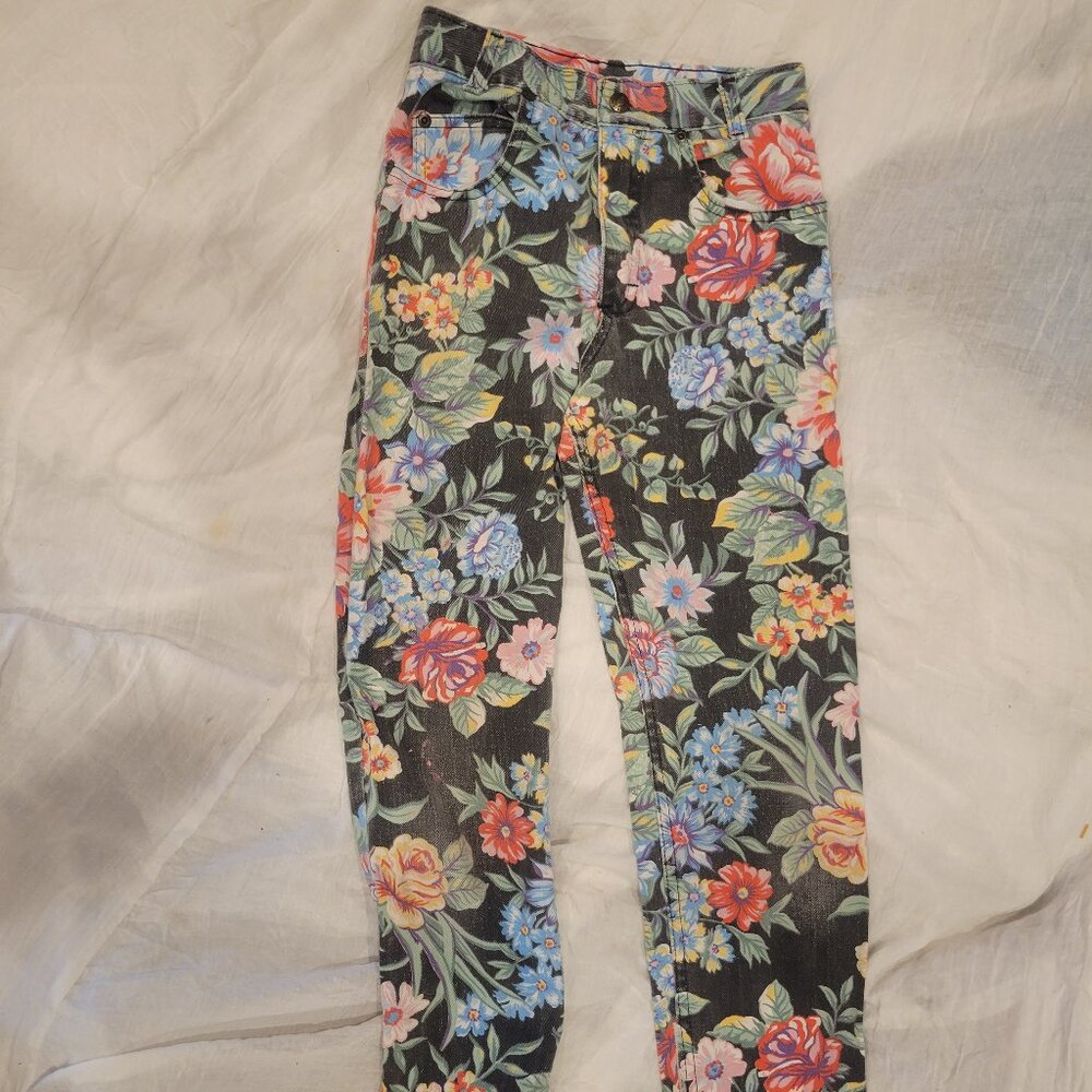 Girls floral jeans, Chance brand, size 8